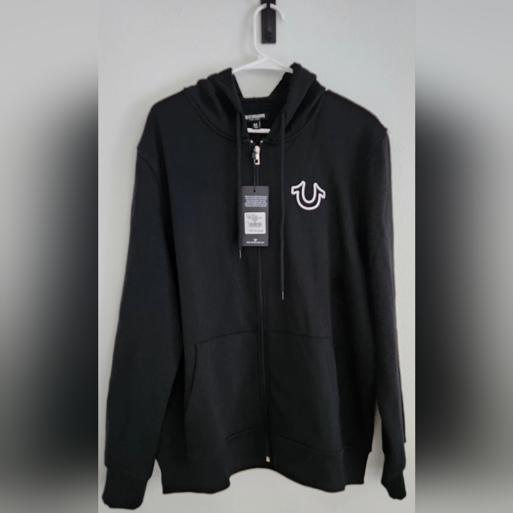 True Religion Black Zip-Up Hoodie